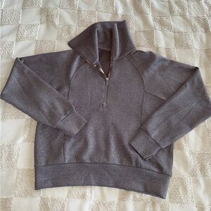 Spanx AirEssentials Shine Half Zip Smoke Silver Womens Size Medium NWOT‎